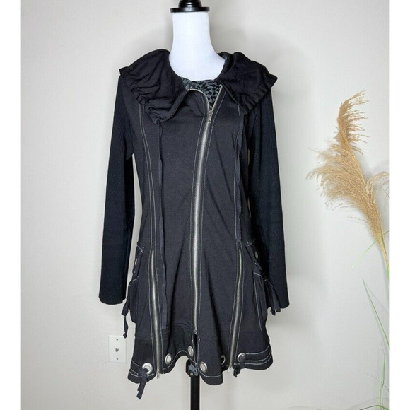 Dzhavael Couture Designed In France Jacket Black Art To Wear Womens Size Mediu - Picture 1 of 9